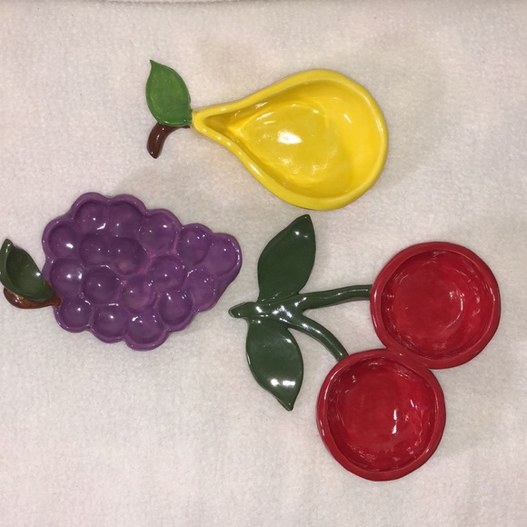 MANGO TREE STUDIOS 3 Ceramic Fruit Sauce Dip Relish Dishes PJS OOAK New - Picture 10 of 15